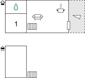 a schematic diagram of a bathroom with a toilet and a sink at Awesome Apartment In Ystad With Wifi in Ystad