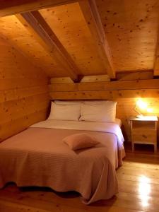 a bedroom with a bed in a attic at Casa PerAria in Paluzza