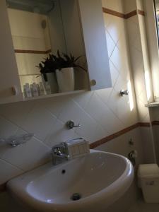 a bathroom with a sink and a mirror and a toilet at Trento Life in Trento +54 photos