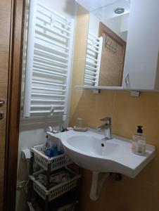 a bathroom with a sink and a mirror at Ljubica in Brzeće +15 photos