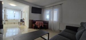 a living room with a couch and a table at Casa Campionilor in Hodoşa
