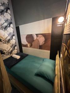 a bed in a room with a picture on the wall at Dream Moon Hostel in Haad Rin +14 photos