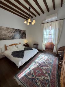 a bedroom with a large bed and a rug at Casa Antigua Arona in Arona