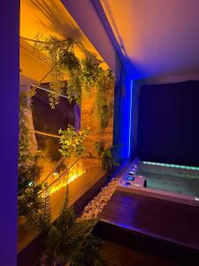 an overhead view of a swimming pool in a room at Hotel Joli in San Marino