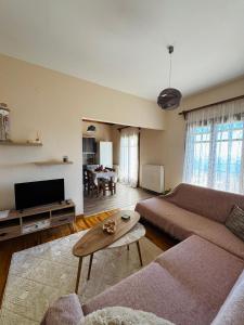 a living room with a couch and a table at Patrikon in Zagora