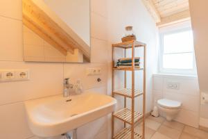 a bathroom with a sink and a toilet at Sigelalp in Blaichach