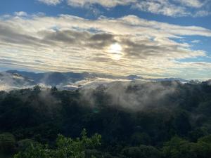 a view of a forest with clouds in the sky at Cabañas Metztonalli in Xilitla