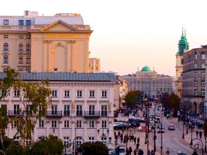 Widok na miasto Warszawa z tego apartamentu