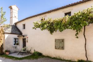 an old house with a tree in front of it at Apartment Valetovi in Štanjel