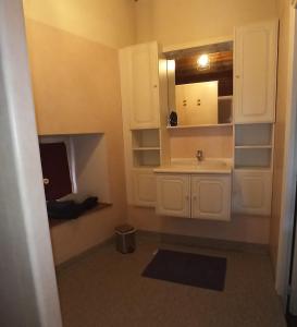 a bathroom with a sink and a mirror at La Roche Cantin in Cherveux +37 photos