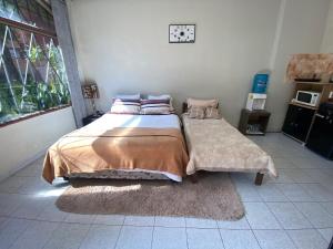 a bedroom with a large bed and a window at Apartamento en zona centro de Asunción - tranquilo y con acceso directo in Asunción +12 photos