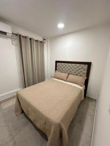 a bedroom with a large bed in a room at Deptos Helen in Termas de Río Hondo