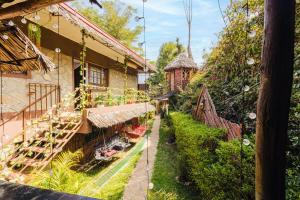 an overhead view of a house with a balcony at The Kimaru Cottage in Ngong