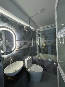 a bathroom with a toilet and a sink at Mishki Punuy in Caraz