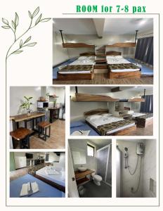 a collage of photos of a room for day at Lone Star Inn in san juan la union