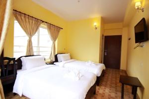 My Hotel Pvt Ltd tesisinde bir odada yatak veya yataklar