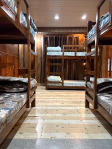 a room with four bunk beds in a room at Bunk Stays in Darjeeling +8 photos