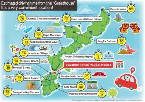 a map of ireland with attractions and cars at Sunstone GINOWAN 1F in Futemma