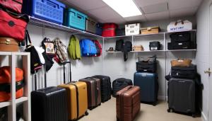 a room with a bunch of suitcases in a room at Grenville in London
