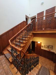 an overhead view of a staircase in a building at Kazimierz Secret in Krakow