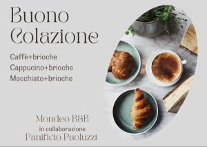 a magazine cover with a plate of croissants and a cup of coffee at Mondeo B&B in Udine +19 photos