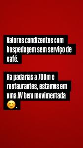 a screenshot of a text message on a red background at Chalés do Parque Hospedagem in Penha