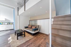 A seating area at D53 Apartments