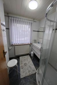 a bathroom with a shower and a toilet and a sink at Apartment Siegmund by Interhome in Waltershausen