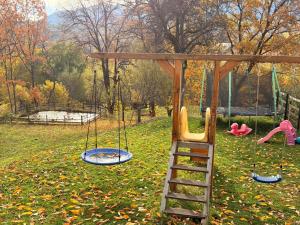 a playground with a swing and a ladder at Casa Aluna Duo in Bran