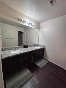 a bathroom with a sink and a large mirror at 5bd Beautiful Modern home in Spring in Spring +70 photos