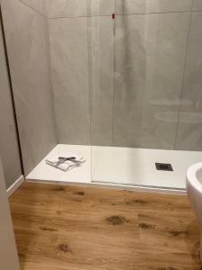 a shower in a bathroom with a sink at Stelle di Verona - Rigel in Verona +27 photos