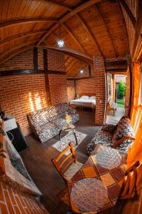 an overhead view of a living room in a house at Cabañas villa de San Miguel in Huasca de Ocampo