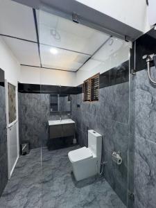 a bathroom with a toilet and a sink at Thousand Sunny Villa in Duwegoda +36 photos