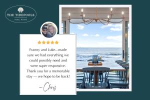 a picture of a dining room with the ocean at The Tidepools - Home for 12 in York
