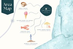 a map of the area of a cave with a crab and a separate zone at The Tidepools - Home for 12 in York