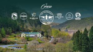 a collage of photos of a house on a mountain at Ty Penbont House in Rhayader