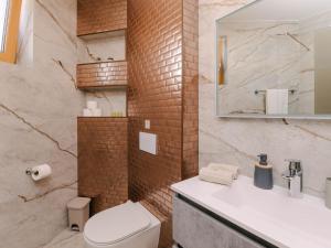 a bathroom with a toilet and a sink and a mirror at Holiday Home A'more Preko Ferienhaus in Preko Insel Ugljan by Interhome in Preko +14 photos