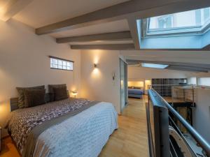 a bedroom with a large bed and a window at LE LOFT 67 in Strasbourg +20 photos