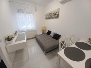 a living room with a couch and a table at JULIANNA APARTMAN Budapest FREE PARKING in Budapest