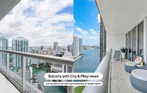 a view from a balcony with city replay views at Brickell by Miami Vacation Rentals in Miami