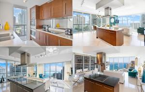 a collage of photos of a kitchen with views at Brickell by Miami Vacation Rentals in Miami +60 photos