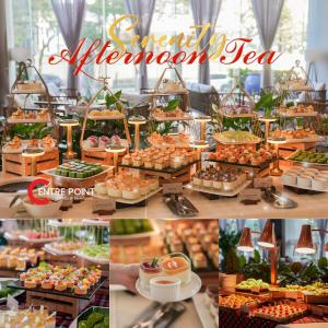 a collage of photos of a buffet of food at Centre Point Da Nang City Hotel - Afternoon Tea Inclusive in Danang