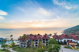 an aerial view of a resort with the ocean at Quy Nhon Sea Hotel in Quy Nhon