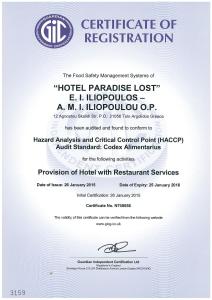 Certifikát, ocenenie alebo iný dokument vystavený v ubytovaní Paradise Lost Hotel-Apartments