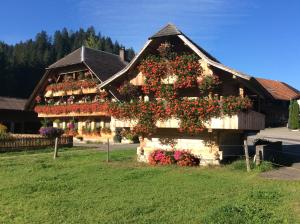 a house with flowers on the side of it at Emme Lodge in Langnau