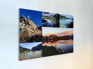 a collage of photos of a cross on a wall at Sonnenhof Seeg 12 in Seeg +15 photos