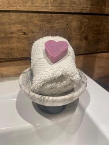 a bowl with a heart on top of it at Chassepierre's Soul in Chassepierre