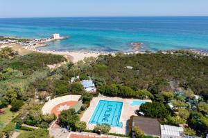 an aerial view of the beach and the ocean at Camping Villaggio Il Pilone in Rosa Marina