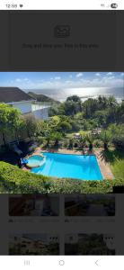 a collage of two pictures of a swimming pool at Unit 9 The Beachfront in Ramsgate