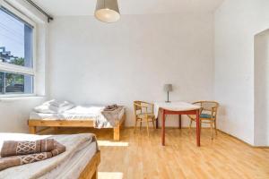 a room with a bed and a table and chairs at Dusan Apartments in Orlová